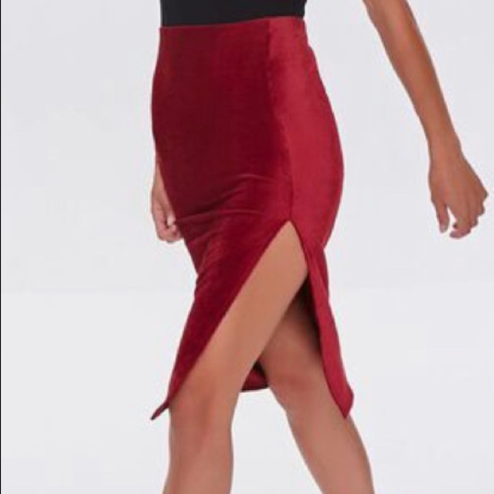 Forever 21 Corduroy Leg-Split Skirt